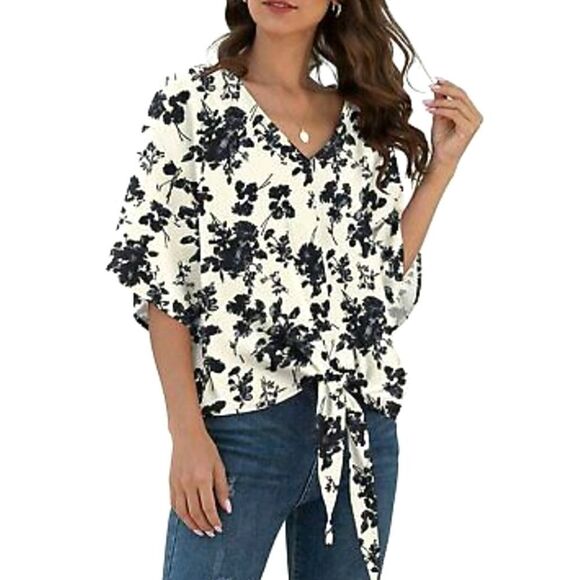 VIISHOW front tie blouse NWT Sz M - Picture 1 of 14